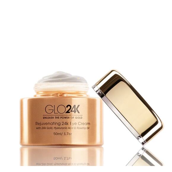ANTI AGING EYE CREAM GLO24K REJUVENATING CREAM MINIMIZES WRINKLES & FINE LINES - Picture 6 of 6